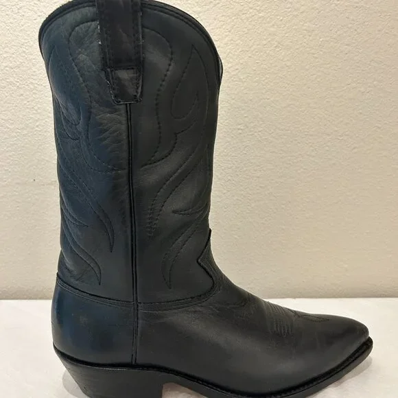 Vintage Stewart Boot Co. Men’s Cowboy Boots – Size 11.5D – Black Leather Western - Picture 4 of 7